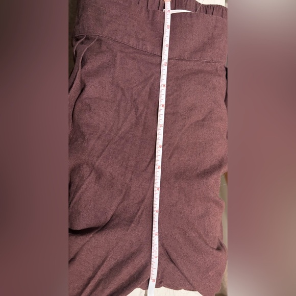 NWOT Abercrombie Linen Cotton Blend Wide Leg Pants, Brown, M - Picture 8 of 9